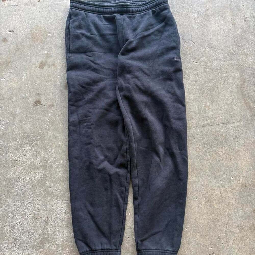 TNA Aritzia Boyfriend Fit Sweatfleece Sweatpants XS Black Charcoal